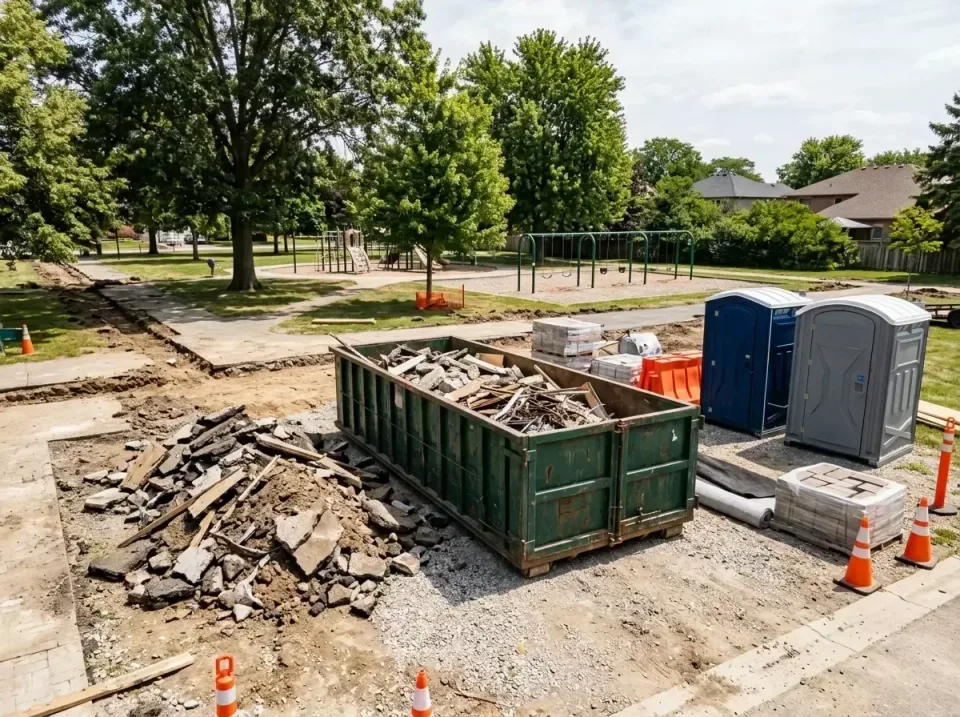 park-renovation-dumpster-site-007 — before and after result, Portable Toilet & Dumpsters Rental in United States