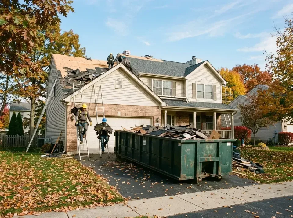 residential-roof-replacement-p-003 — before and after result, Portable Toilet & Dumpsters Rental in United States