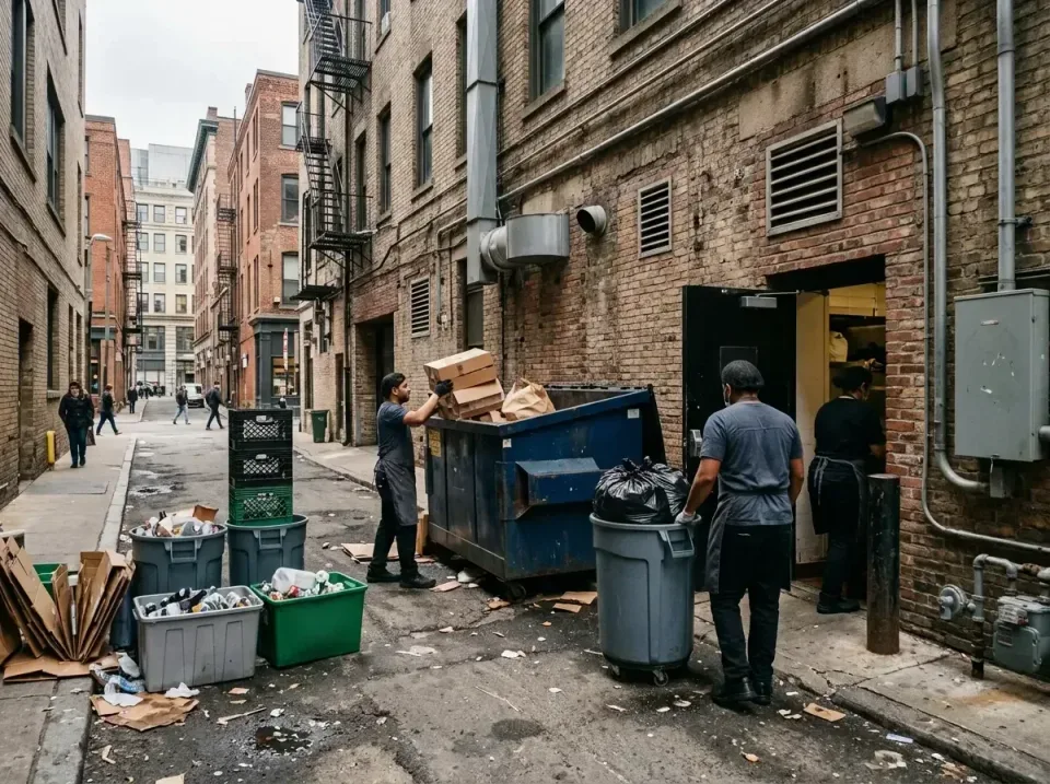 restaurant-back-alley-waste-re-002 — quality workmanship, Portable Toilet & Dumpsters Rental in United States