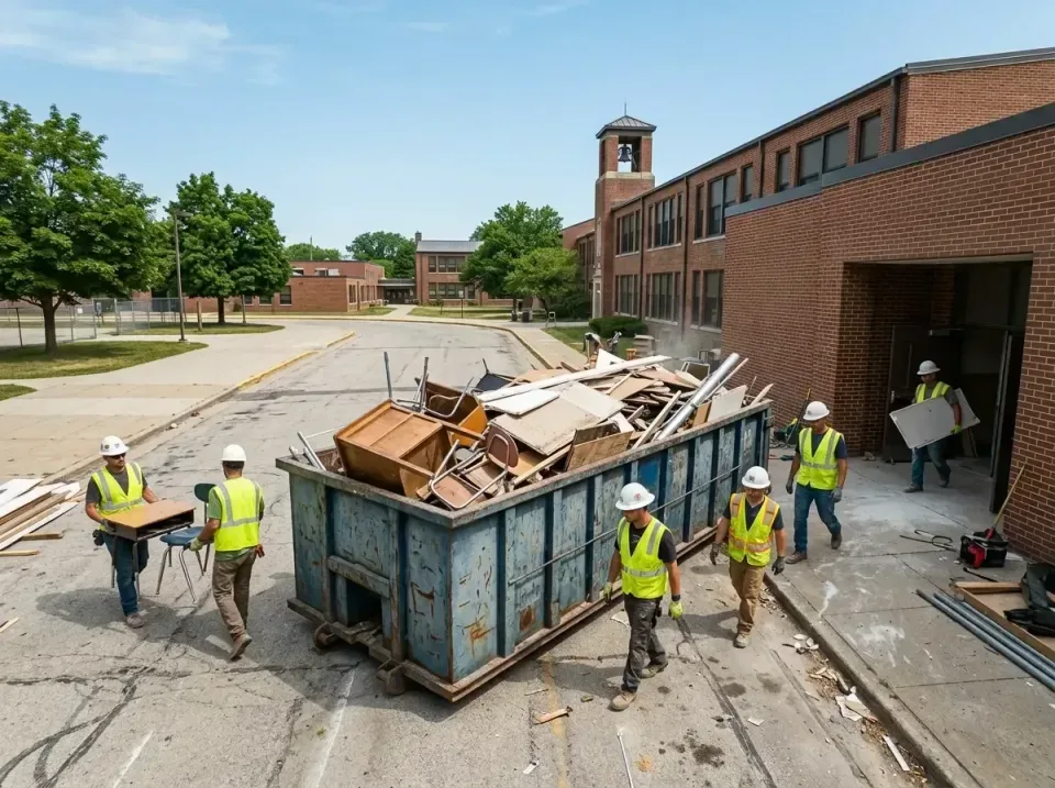 school-campus-renovation-waste-009 — project overview, Portable Toilet & Dumpsters Rental in United States